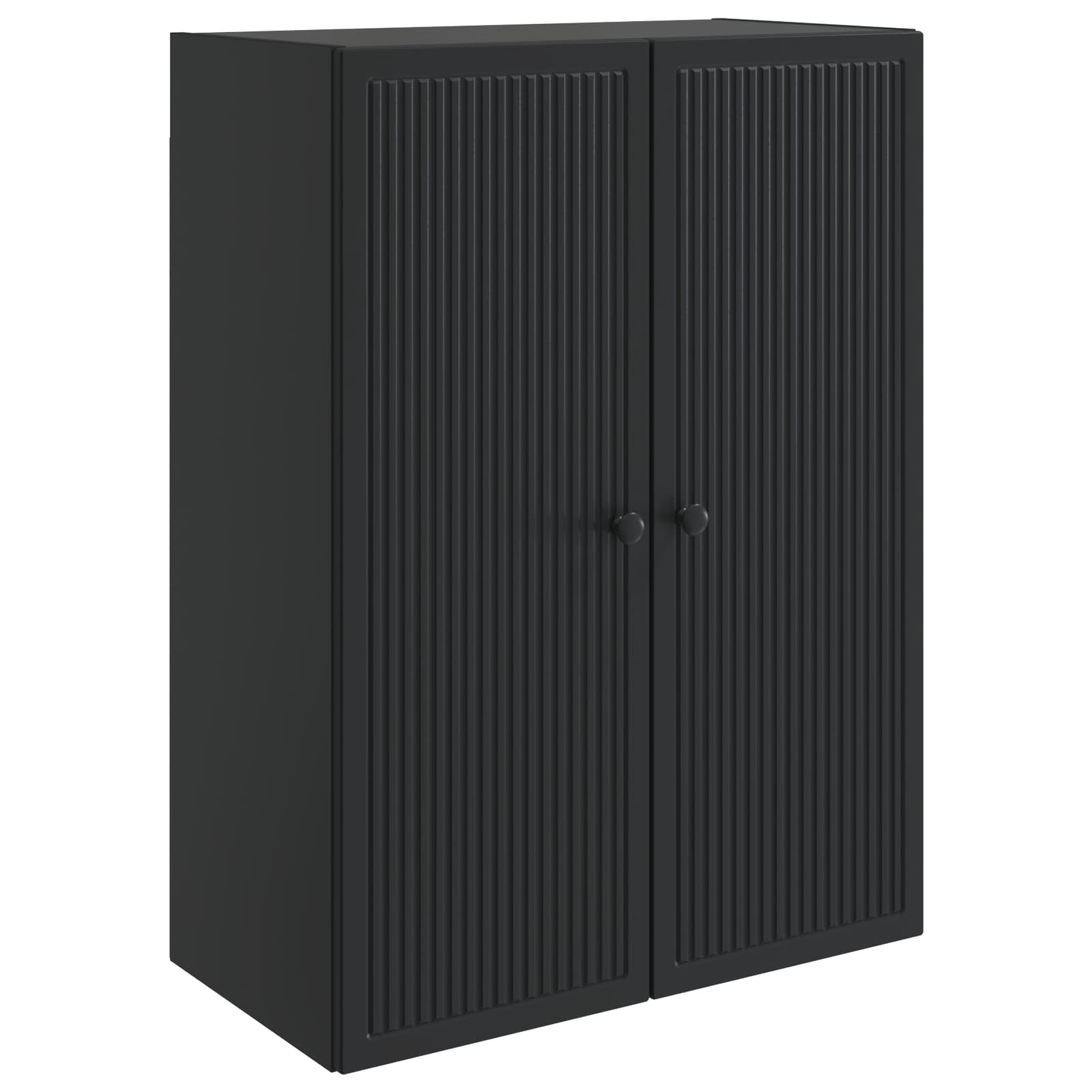 vidaXL Wall-Mounted Cabinet Black 66 x 34.5 x 90 cm Engineered Wood 2