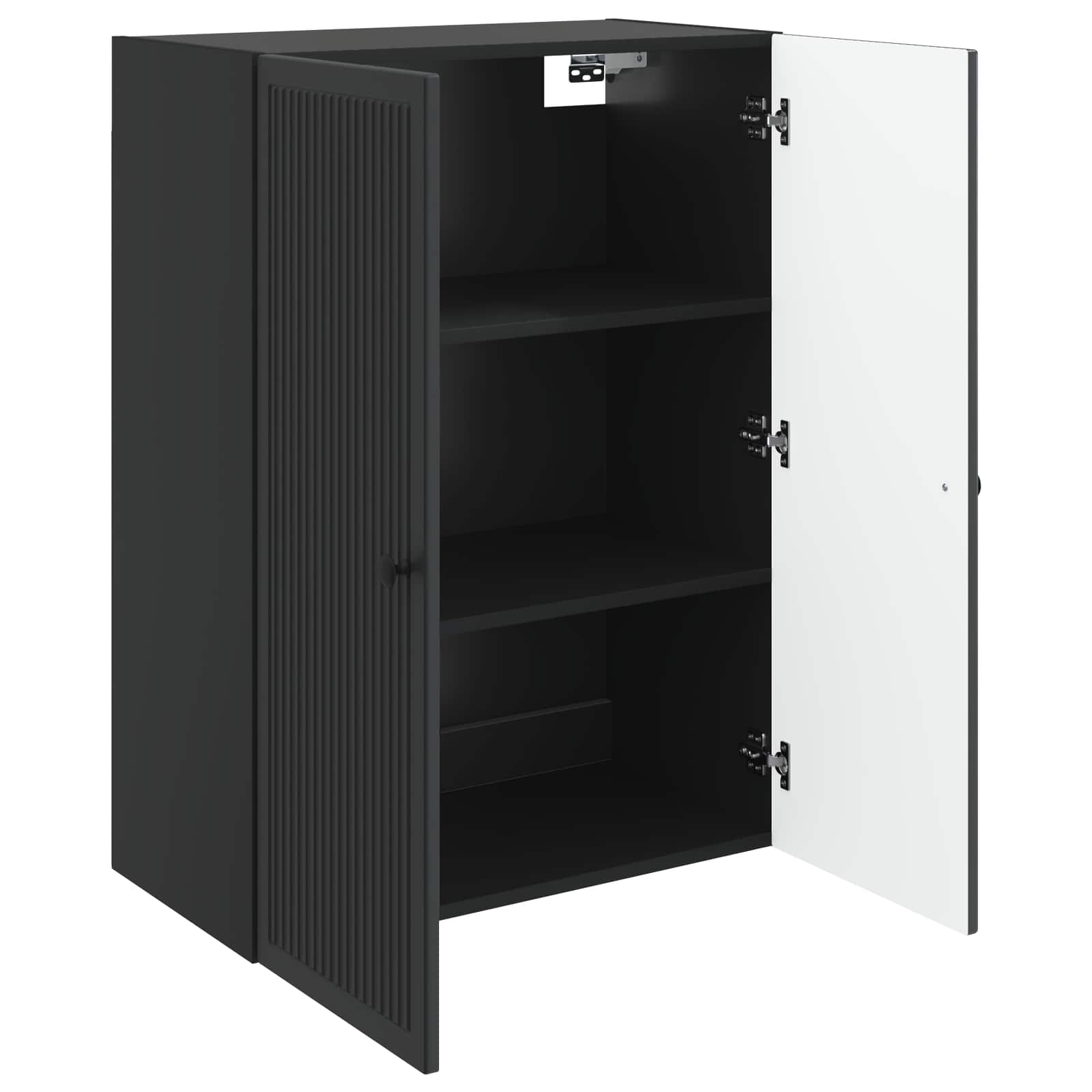 vidaXL Wall-Mounted Cabinet Black 66 x 34.5 x 90 cm Engineered Wood 3