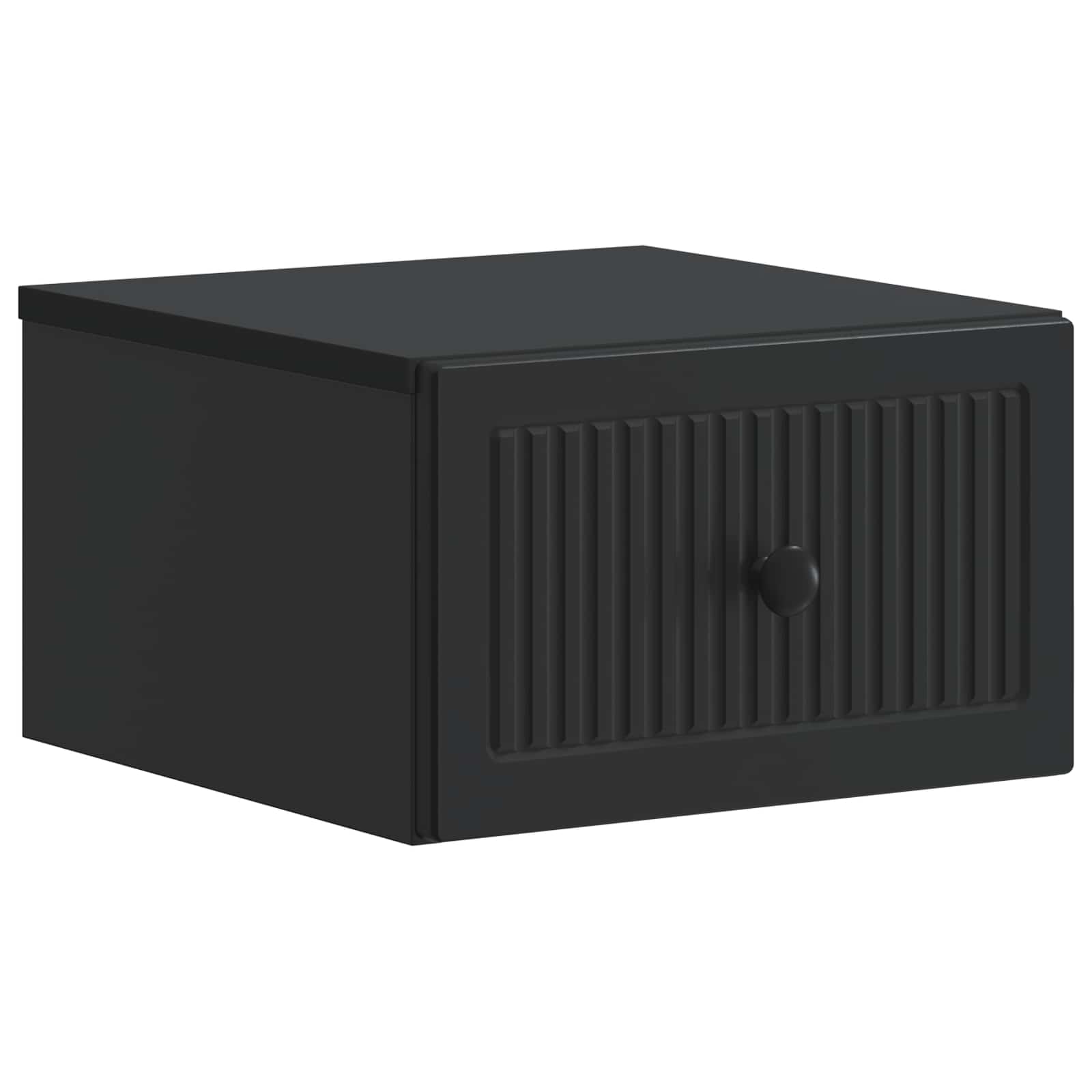vidaXL Wall-Mounted Bedside Cabinet Black 33 x 34.5 x 20 cm 2