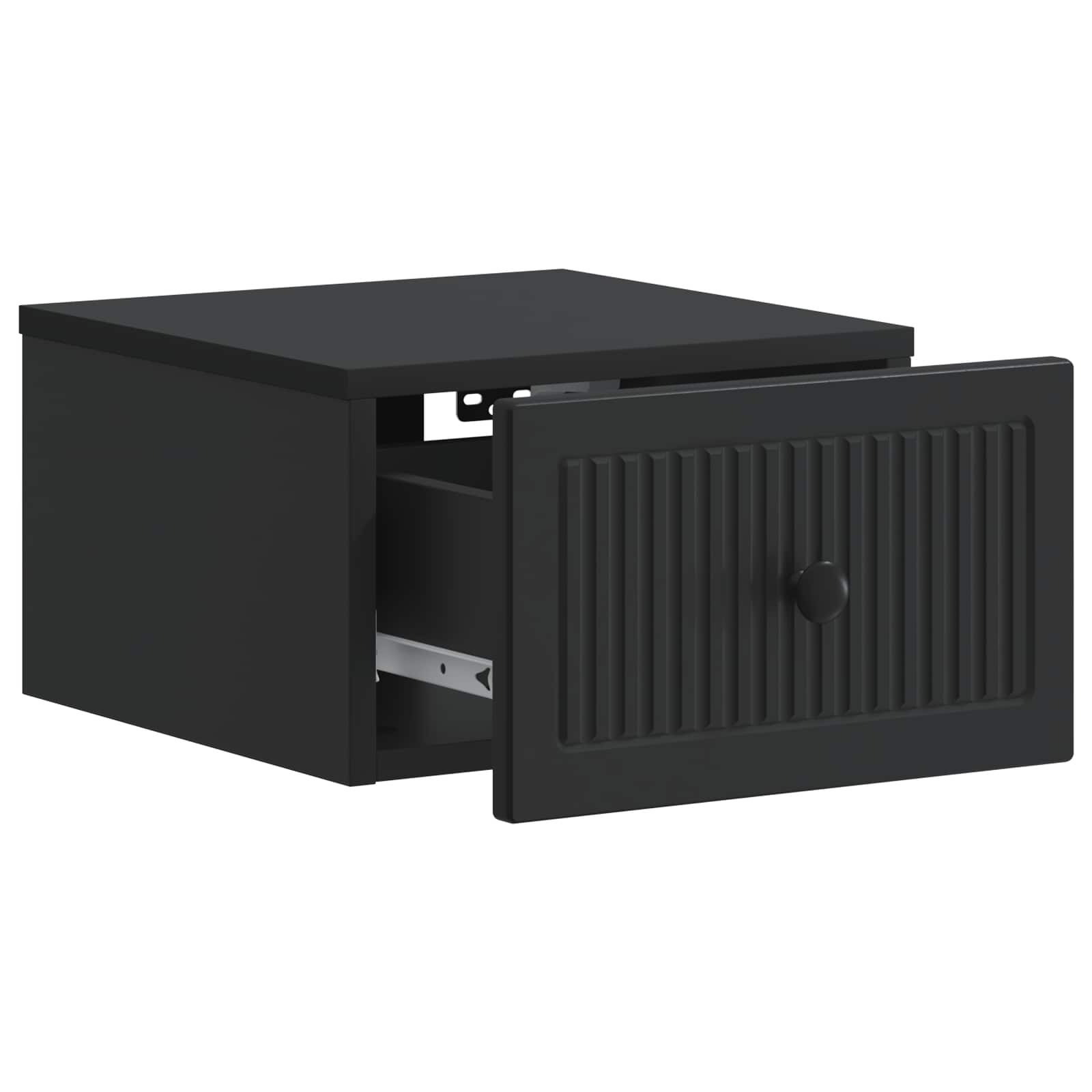 vidaXL Wall-Mounted Bedside Cabinet Black 33 x 34.5 x 20 cm 4
