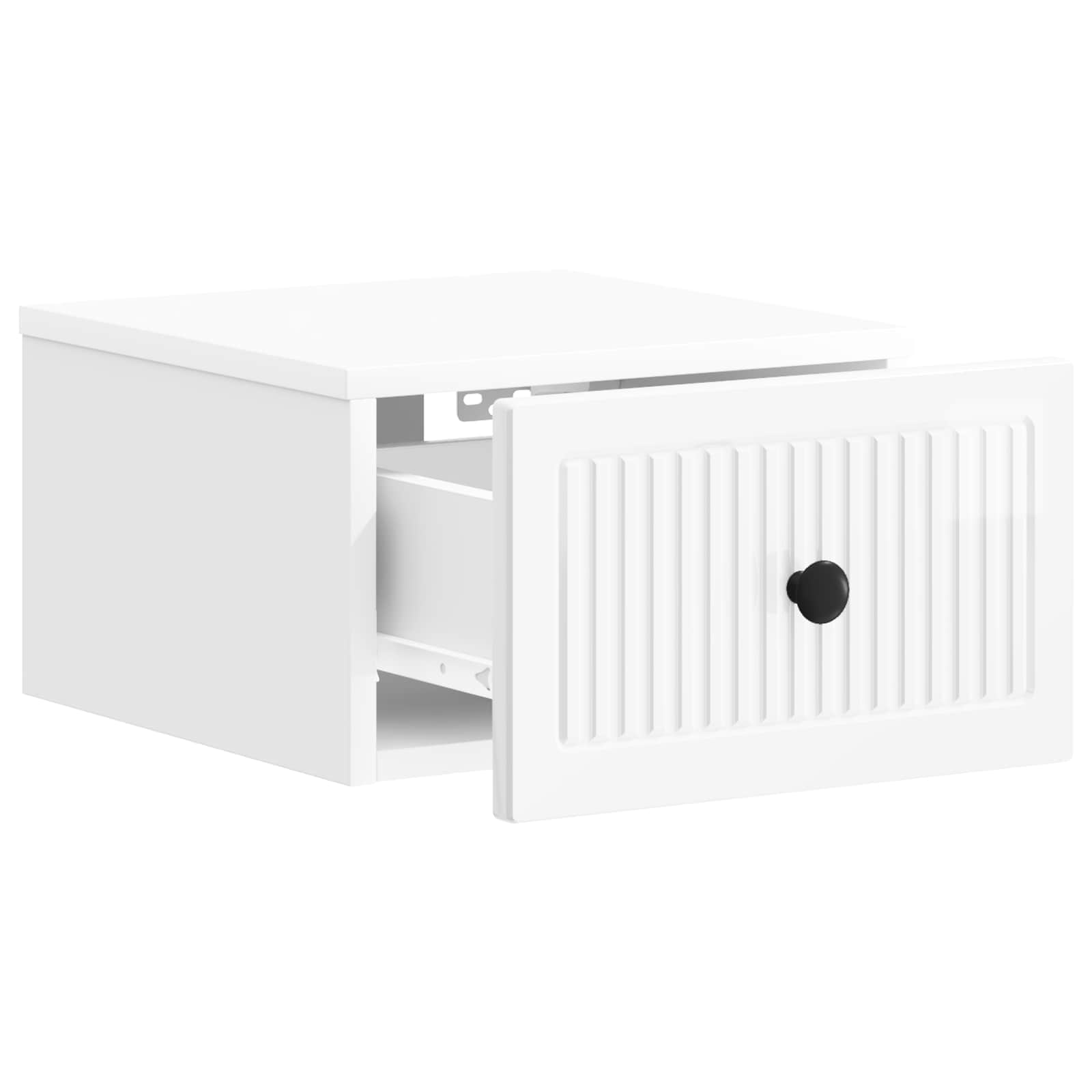 vidaXL Wall-Mounted Bedside Cabinet High Gloss White 33 x 34.5 x 20 cm 4