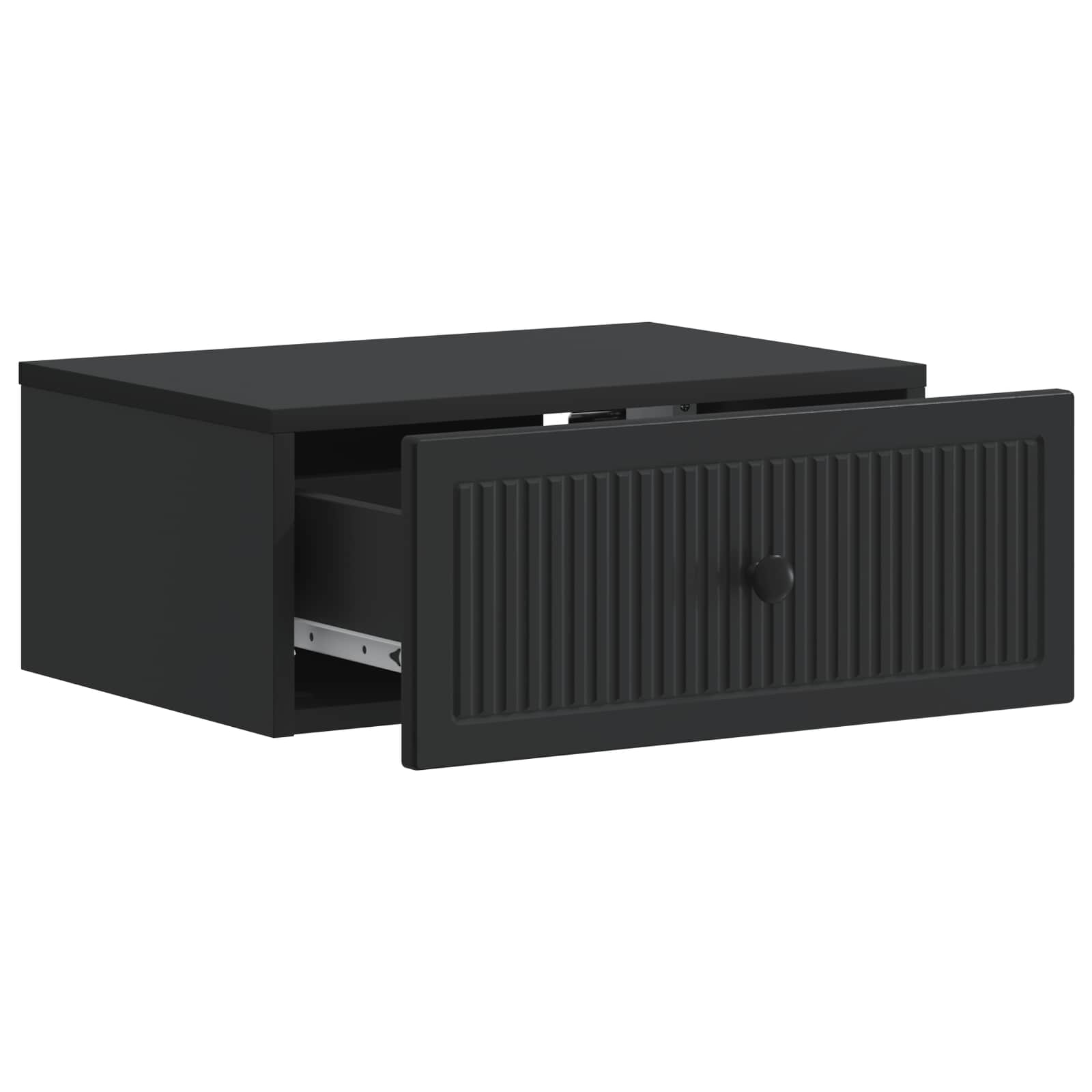 vidaXL Bedside Cabinet Black 49 x 34.5 x 20 cm Engineered Wood 4
