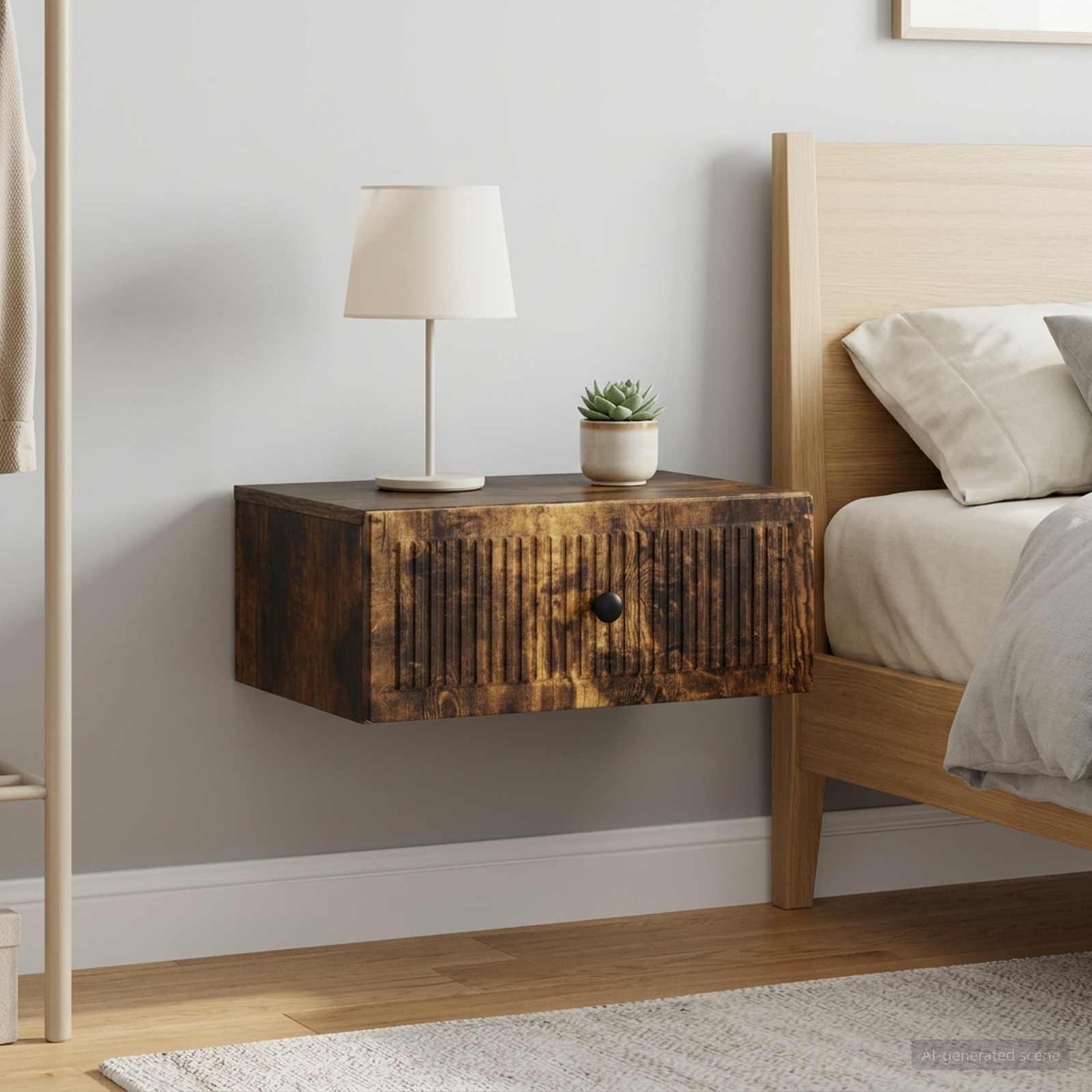 vidaXL Bedside Cabinet 2 pcs Smoked Oak 49 x 34.5 x 20 cm 1