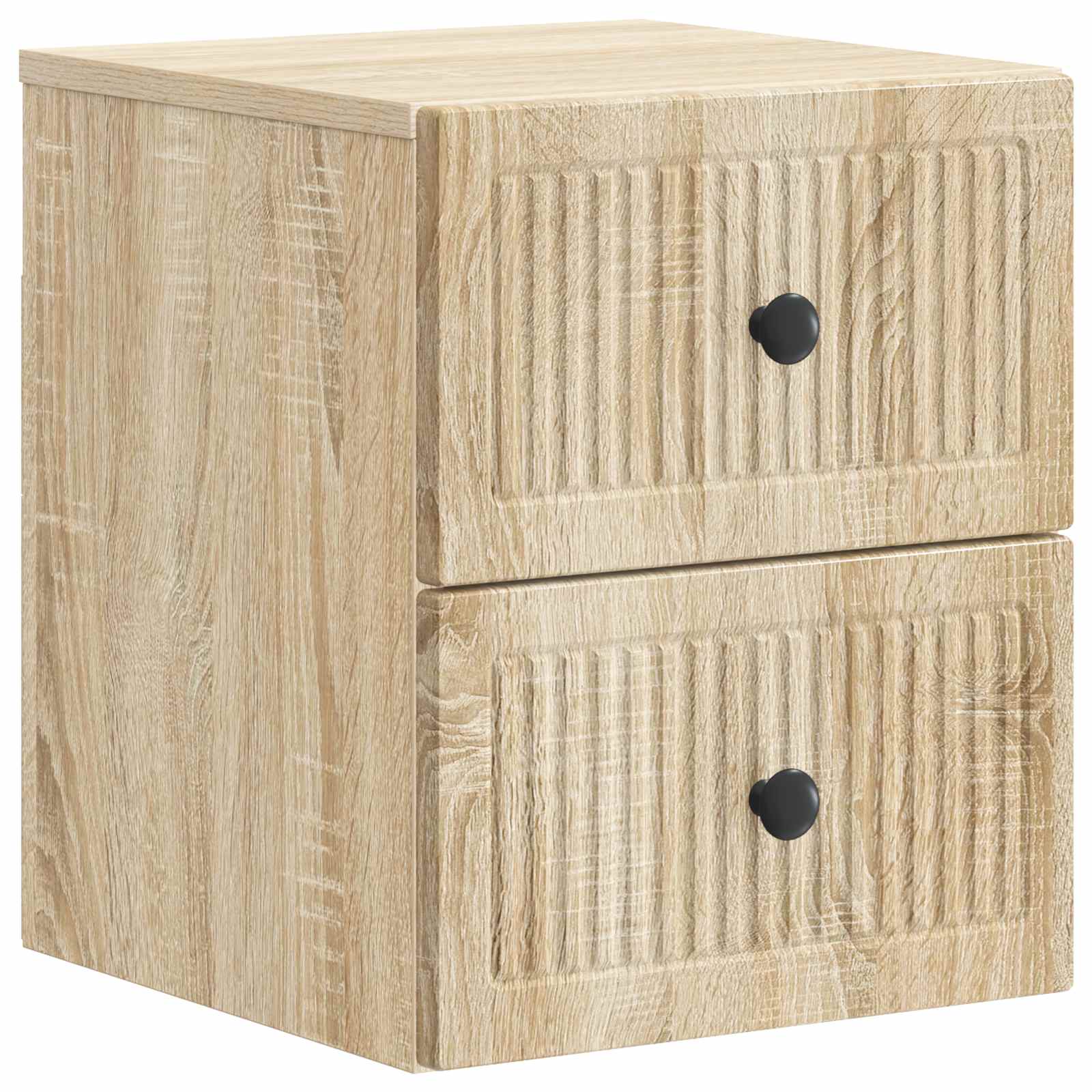 vidaXL Wall-Mounted Bedside Cabinet Sonoma Oak 33 x 34.5 x 40 cm 2