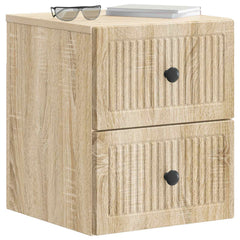 vidaXL Wall-Mounted Bedside Cabinet Sonoma Oak 33 x 34.5 x 40 cm 3