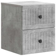vidaXL Wall-Mounted Bedside Cabinet Concrete Grey 33 x 34.5 x 40 cm 2