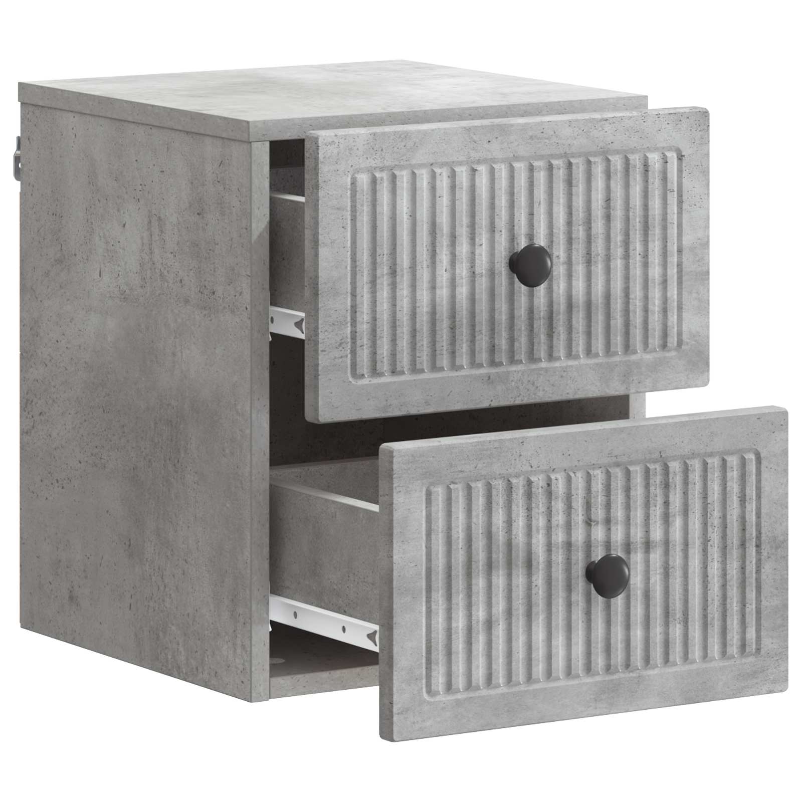 vidaXL Wall-Mounted Bedside Cabinet Concrete Grey 33 x 34.5 x 40 cm 4