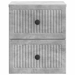 vidaXL Wall-Mounted Bedside Cabinet Concrete Grey 33 x 34.5 x 40 cm 5
