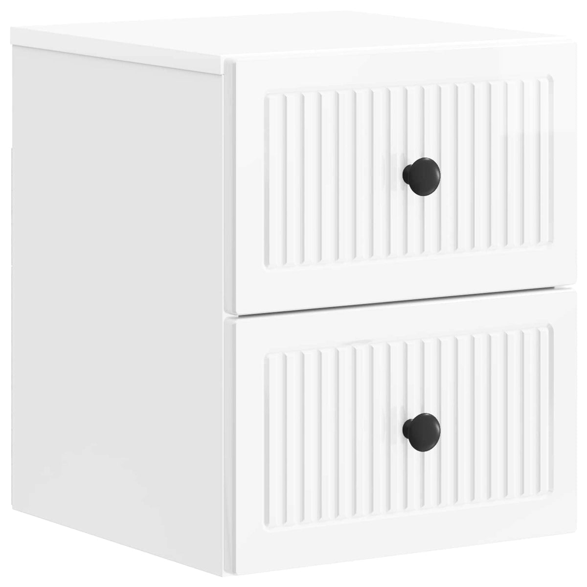 vidaXL Wall-Mounted Bedside Cabinet 2 pcs High Gloss White 5