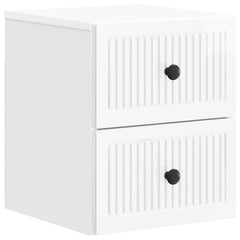 vidaXL Wall-Mounted Bedside Cabinet 2 pcs High Gloss White 5