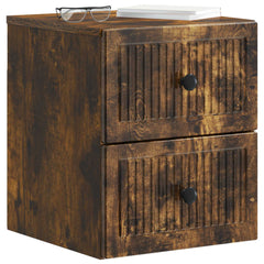 vidaXL Wall-Mounted Bedside Cabinet Smoked Oak 33 x 34.5 x 40 cm 3