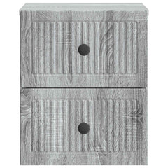 vidaXL Wall-Mounted Bedside Cabinet Grey Sonoma 33 x 34.5 x 40 cm 5