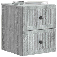 vidaXL Wall-Mounted Bedside Cabinet Grey Sonoma 33 x 34.5 x 40 cm 3