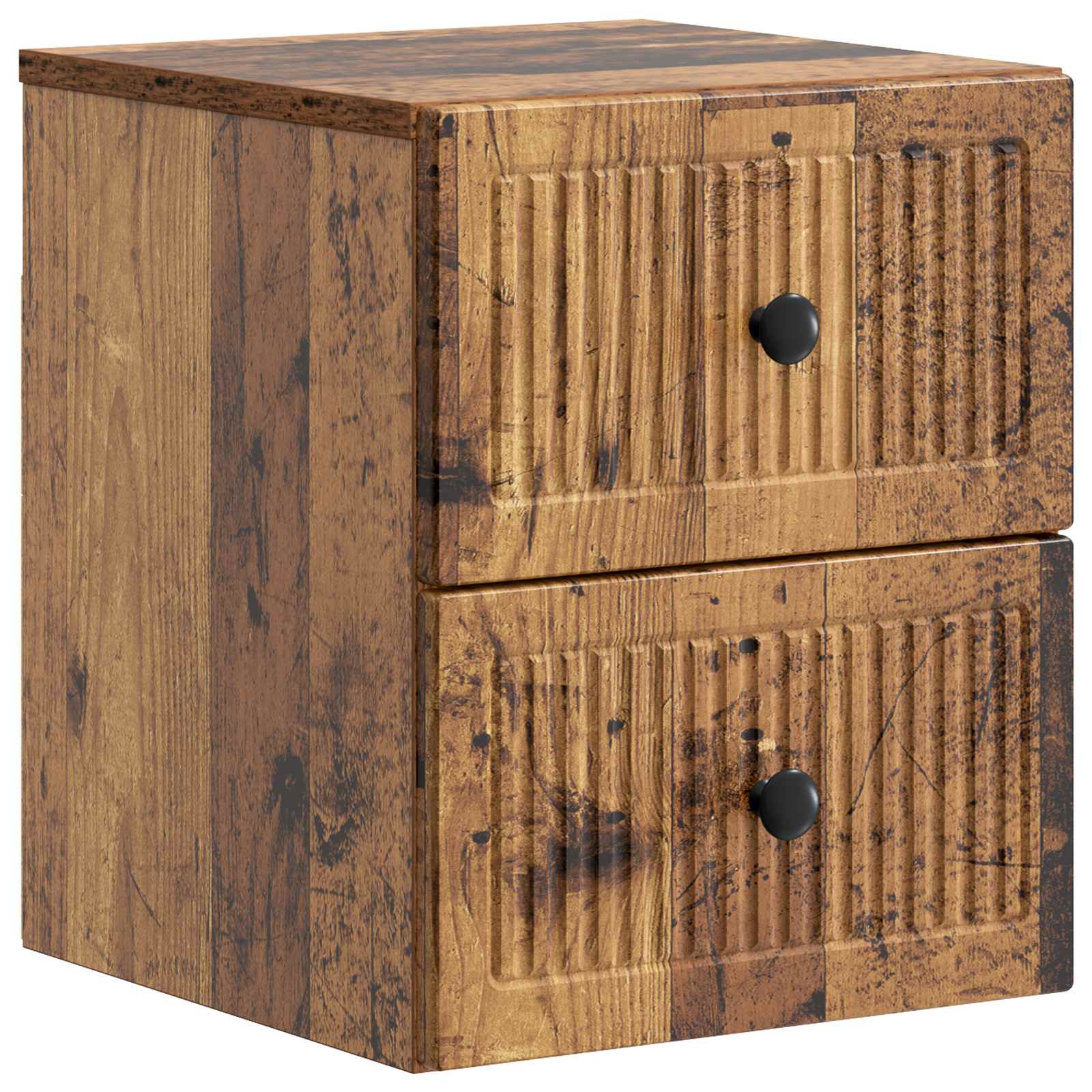 vidaXL Wall-Mounted Bedside Cabinet Old Wood 33 x 34.5 x 40 cm 2