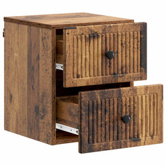 vidaXL Wall-Mounted Bedside Cabinet Old Wood 33 x 34.5 x 40 cm 4
