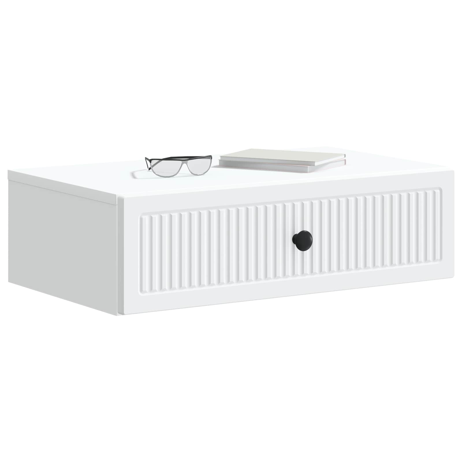 vidaXL Wall-Mounted Side Table White 59 x 34.5 x 17 cm Engineered Wood 3