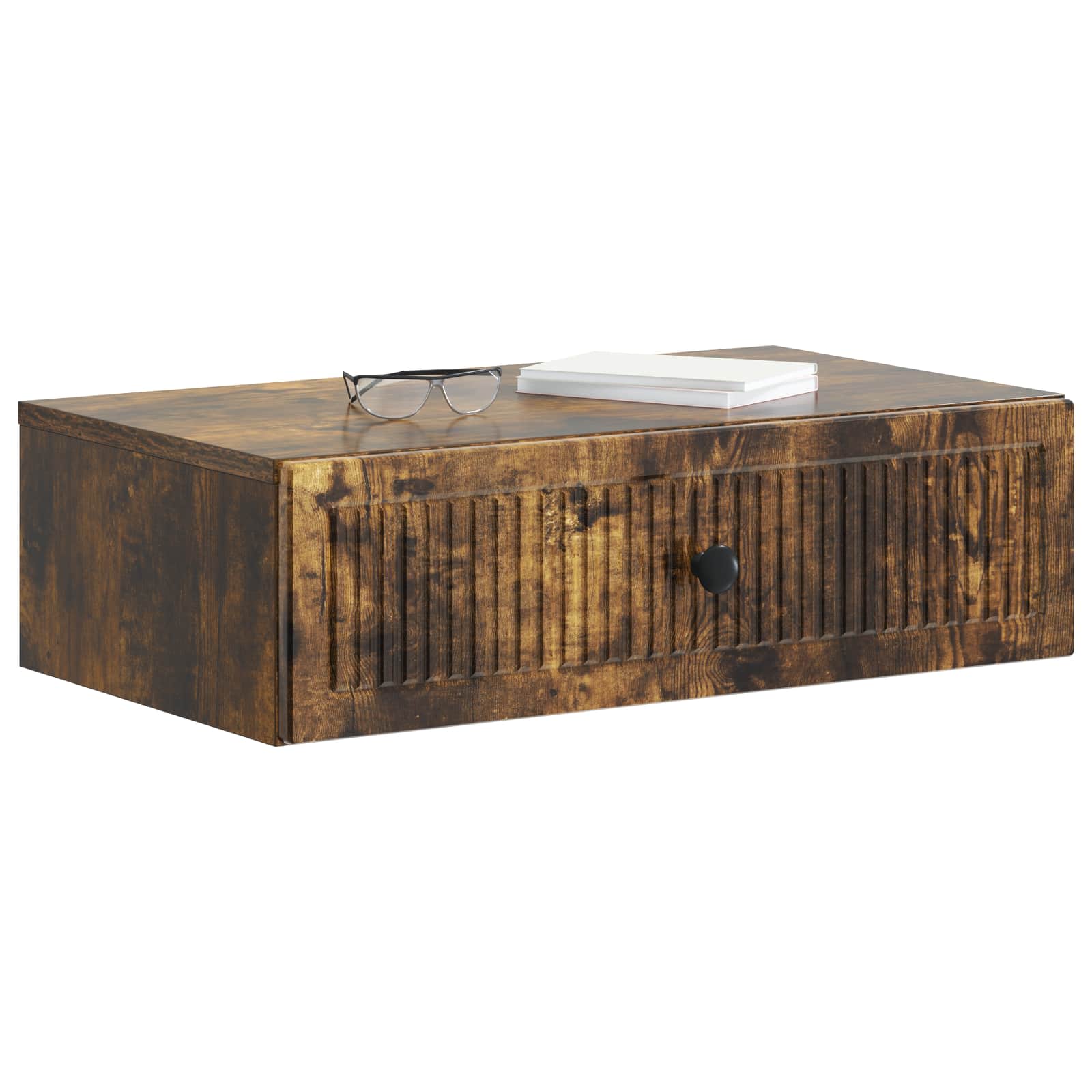 vidaXL Wall-Mounted Side Table Smoked Oak 59 x 34.5 x 17 cm 3