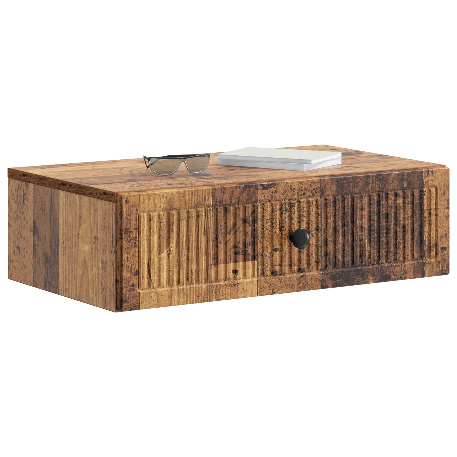 vidaXL Wall-Mounted Side Table Wall-mounted Old Wood 59 x 34.5 x 17 cm 3