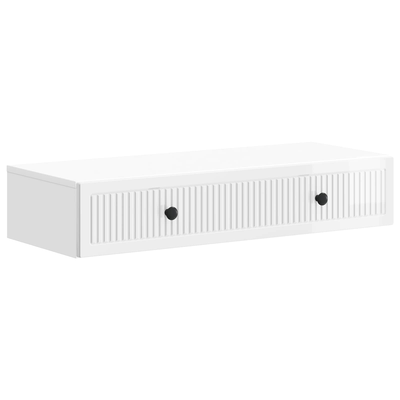 vidaXL Wall-Mounted Side Table High Gloss White 87.5 x 34.5 x 17 cm 2