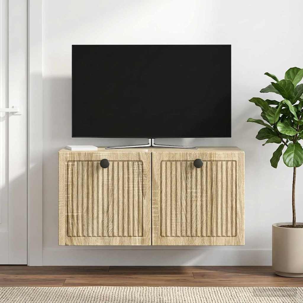 vidaXL Wall-Mounted TV Cabinet Sonoma Oak 59.5 x 31 x 30 cm 4