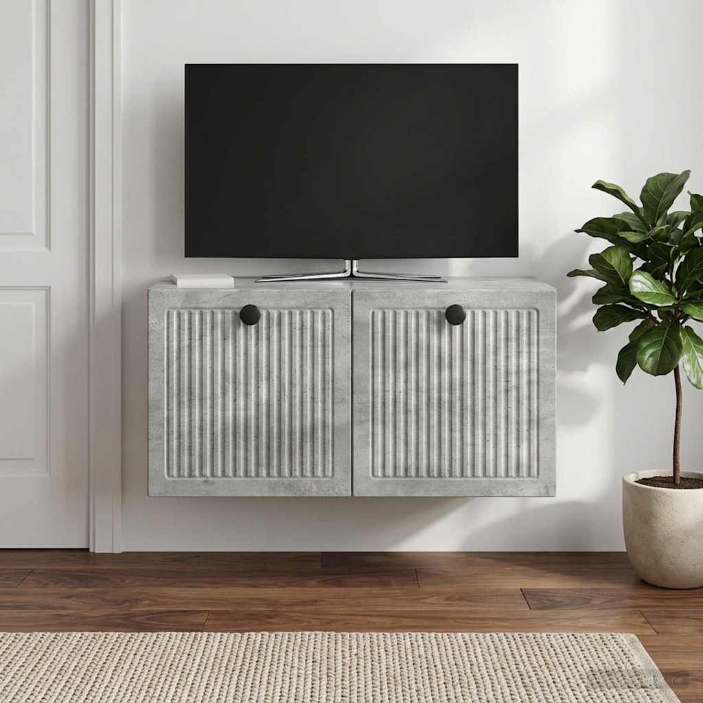 vidaXL Wall-Mounted TV Cabinet Concrete Grey 59.5 x 31 x 30 cm 1