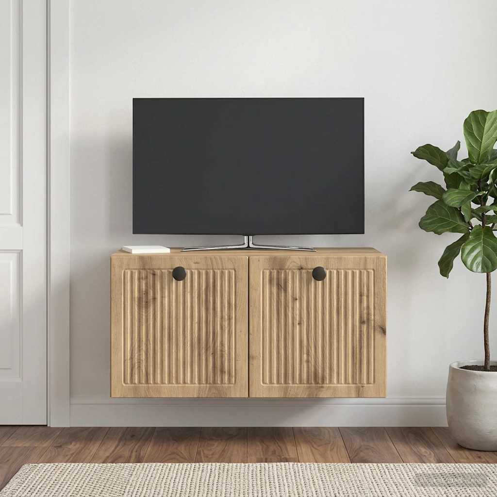 vidaXL Wall-Mounted TV Cabinet 59.5 x 31 x 30 cm Artisan Oak 1