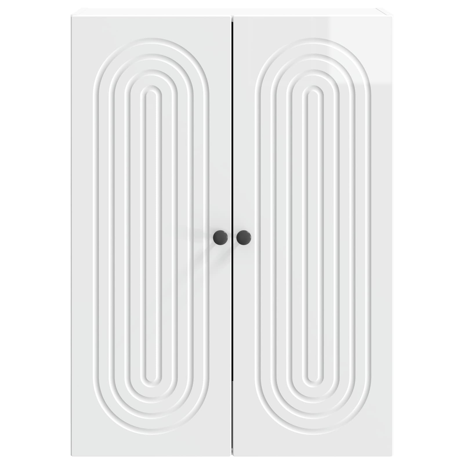 vidaXL Wall-Mounted Cabinet High Gloss White 66 x 34.5 x 90 cm 4