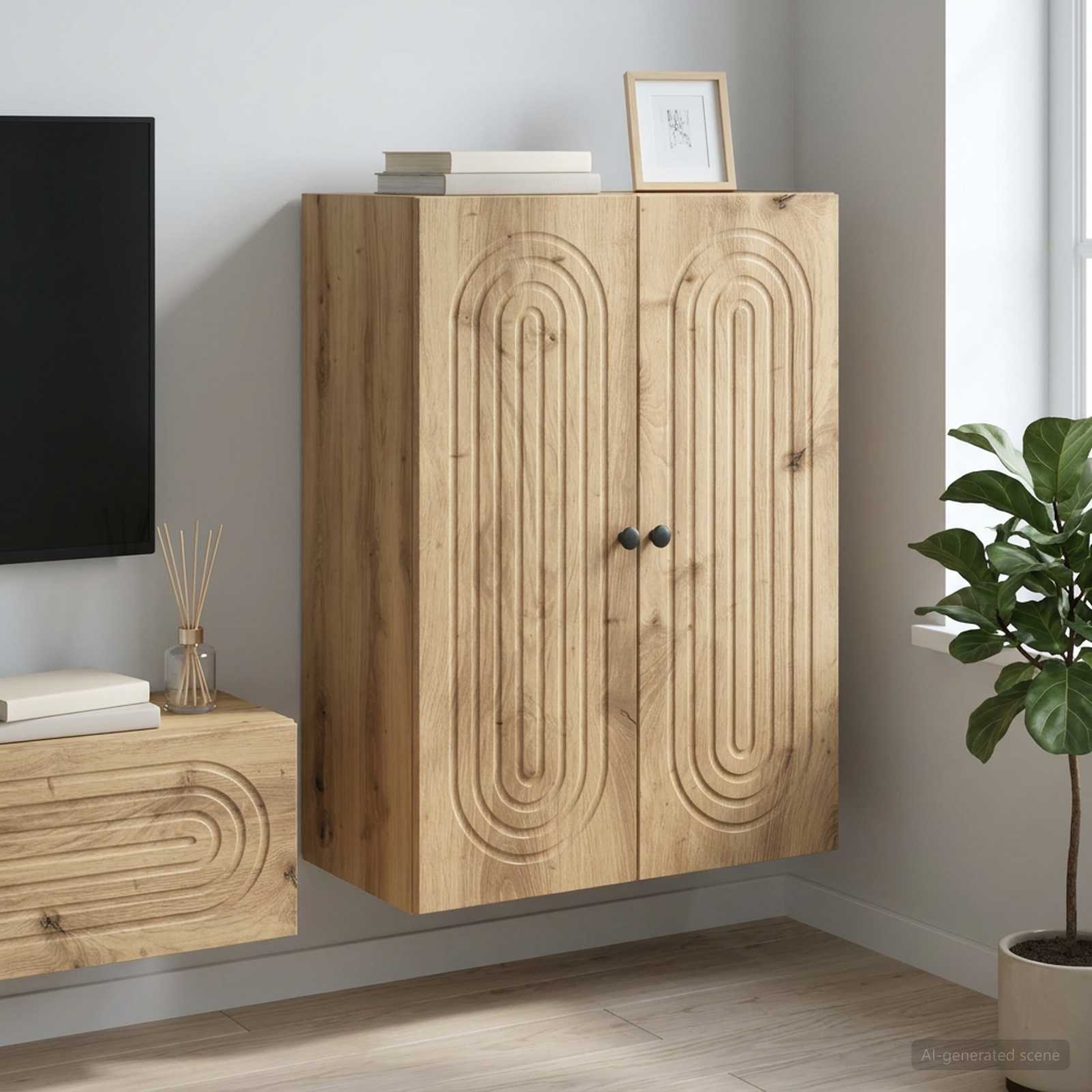 vidaXL Wall-Mounted Cabinet 66 x 34.5 x 90 cm Engineered Wood 1