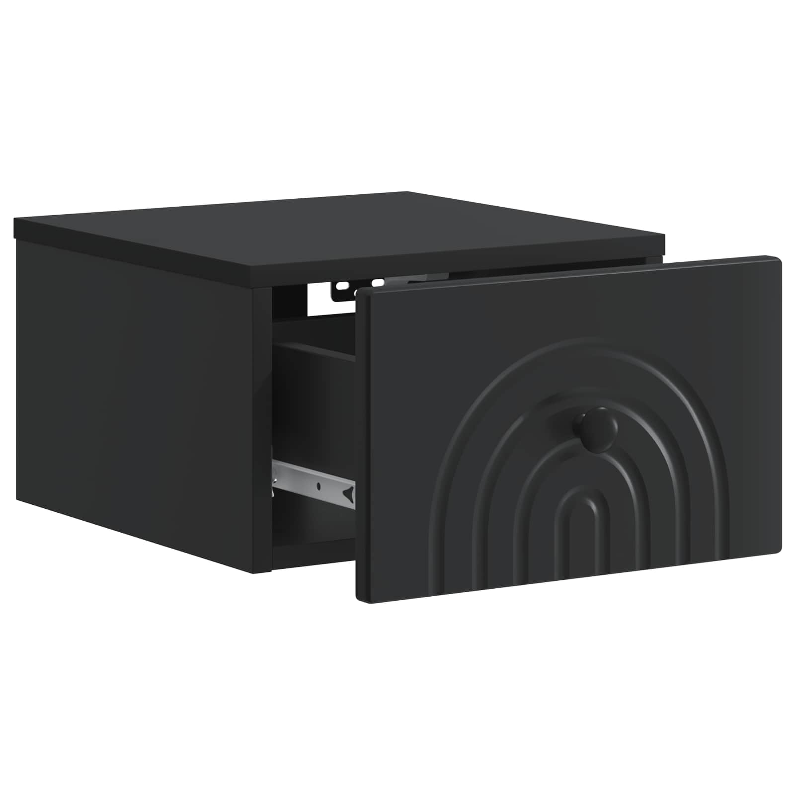 vidaXL Wall-Mounted Bedside Cabinet Black 33 x 34.5 x 20 cm 4