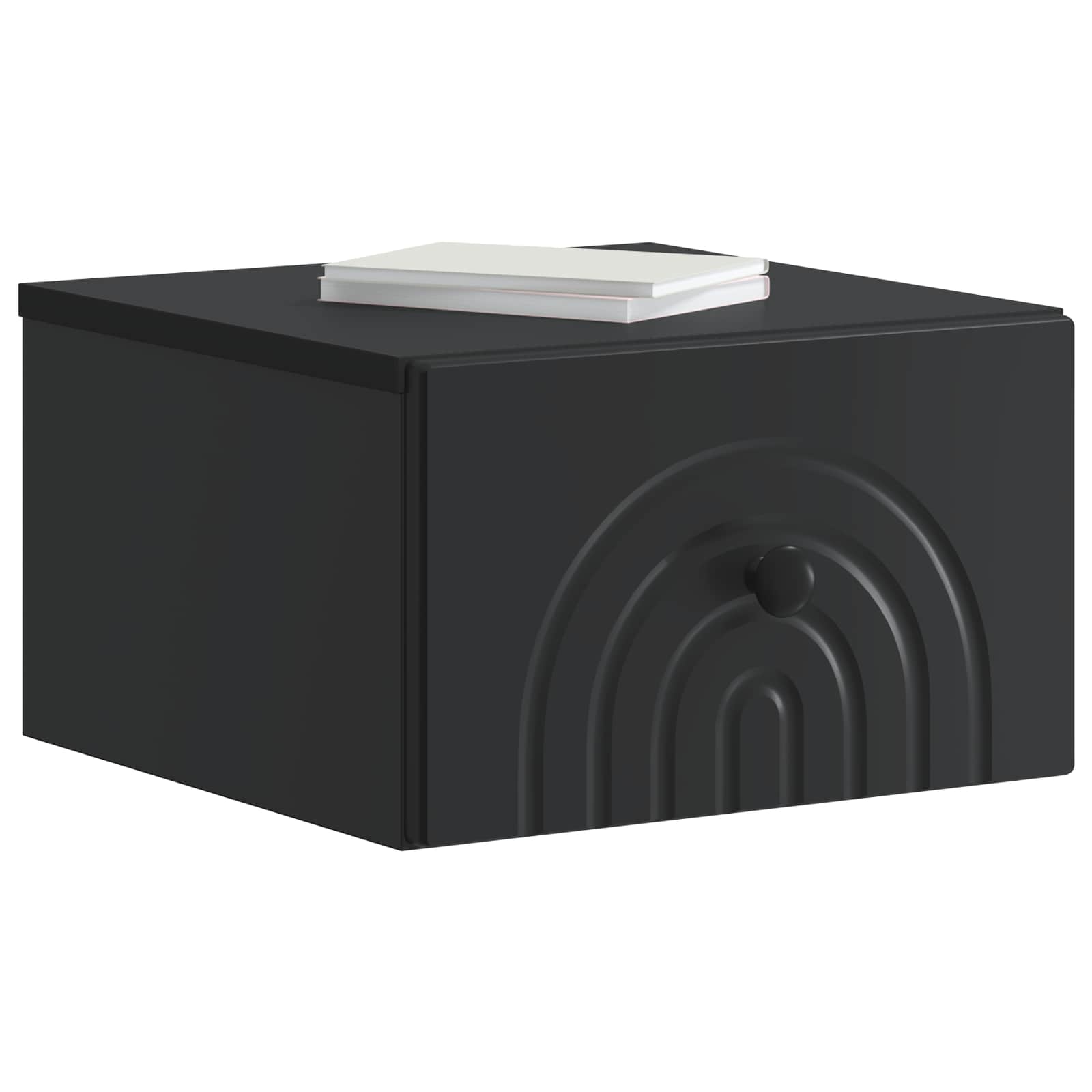 vidaXL Wall-Mounted Bedside Cabinet Black 33 x 34.5 x 20 cm 3