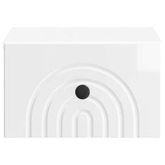 vidaXL Wall-Mounted Bedside Cabinet High Gloss White 33 x 34.5 x 20 cm 5