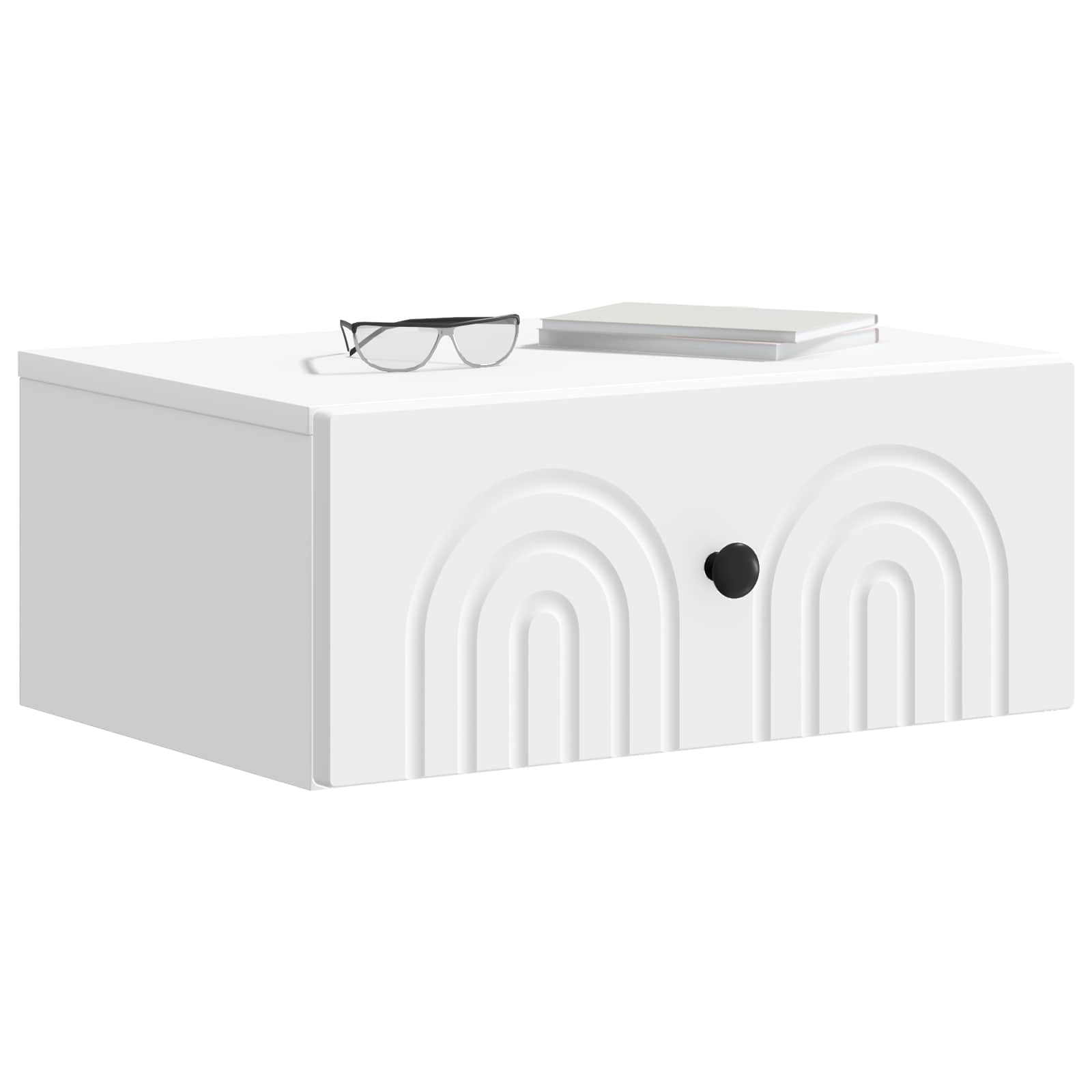 vidaXL Wall-Mounted Bedside Cabinet White 49 x 34.5 x 20 cm 3
