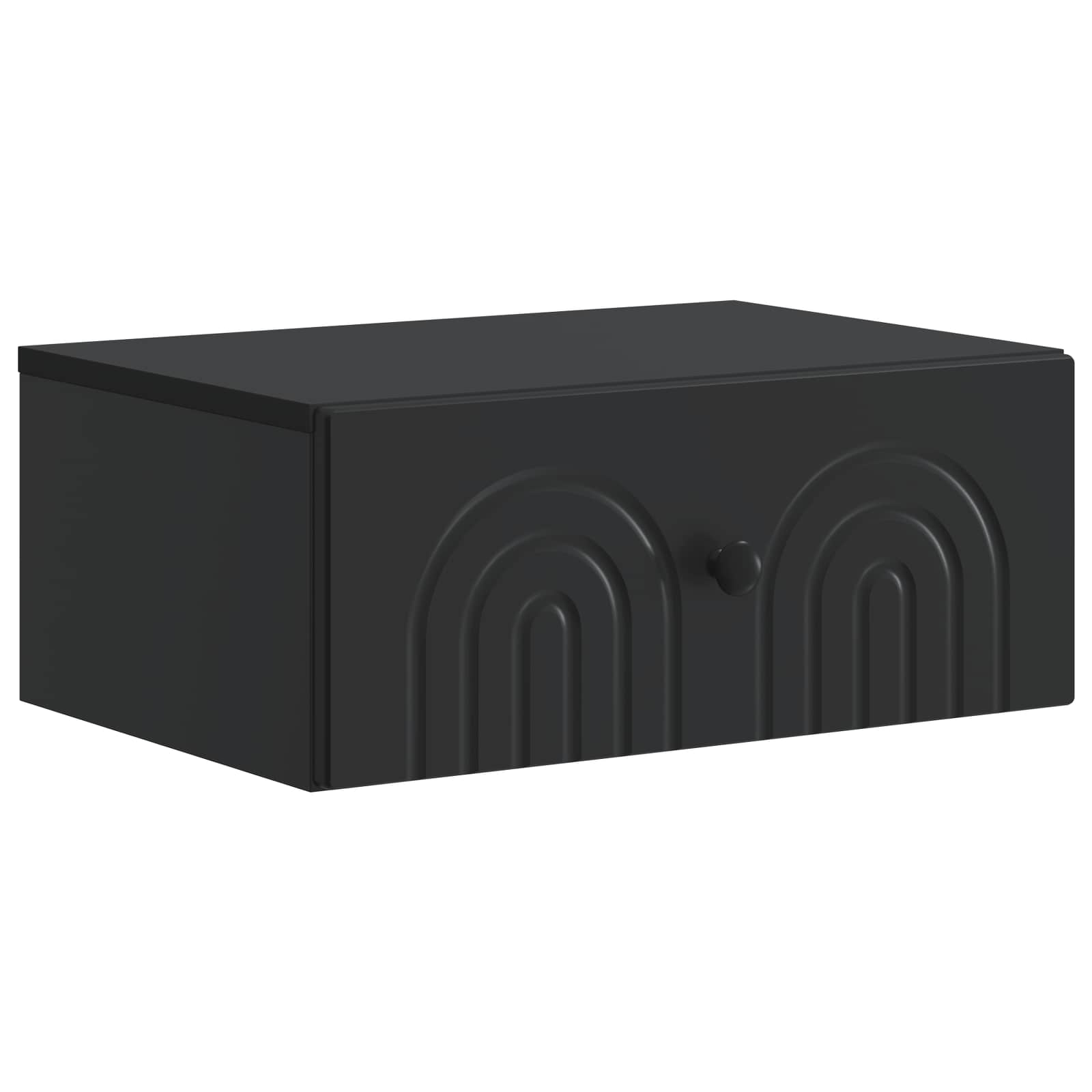 vidaXL Wall-Mounted Bedside Cabinet Black 49 x 34.5 x 20 cm 2