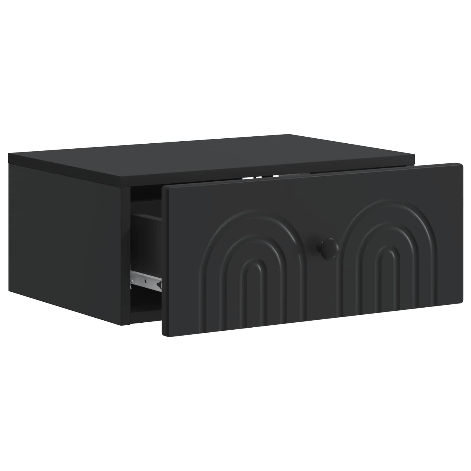 vidaXL Wall-Mounted Bedside Cabinet Black 49 x 34.5 x 20 cm 4