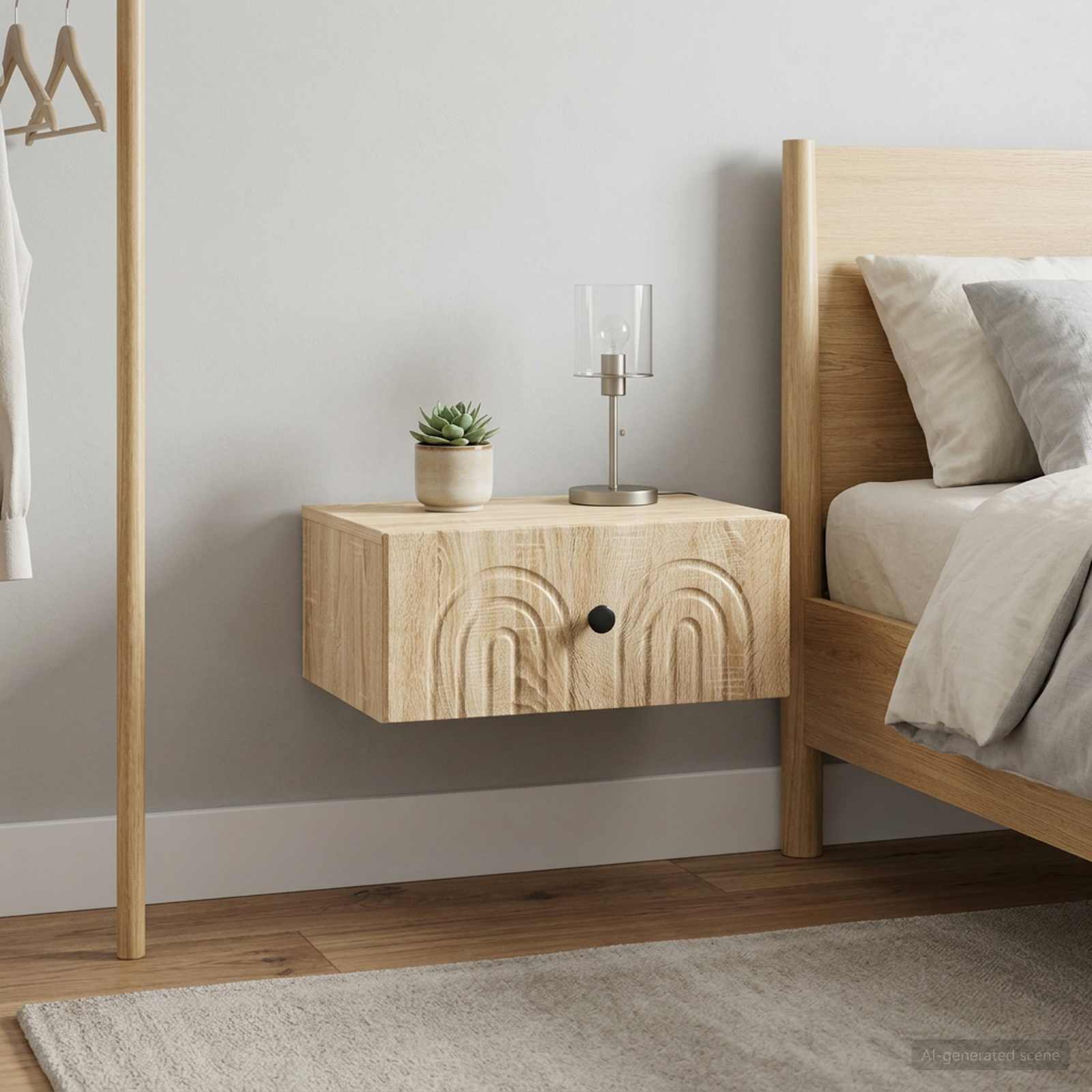 vidaXL Wall-Mounted Bedside Cabinet 2 pcs Sonoma Oak 49 x 34.5 x 20 cm 4