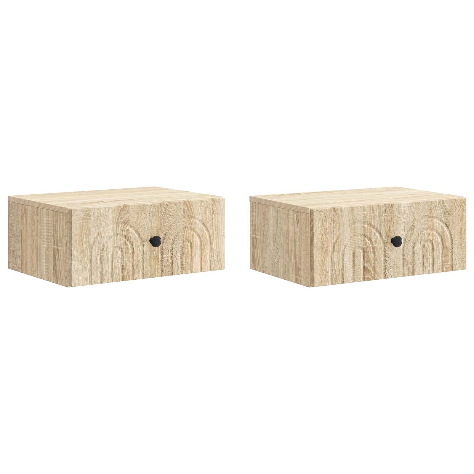 vidaXL Wall-Mounted Bedside Cabinet 2 pcs Sonoma Oak 49 x 34.5 x 20 cm 2