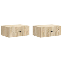 vidaXL Wall-Mounted Bedside Cabinet 2 pcs Sonoma Oak 49 x 34.5 x 20 cm 2