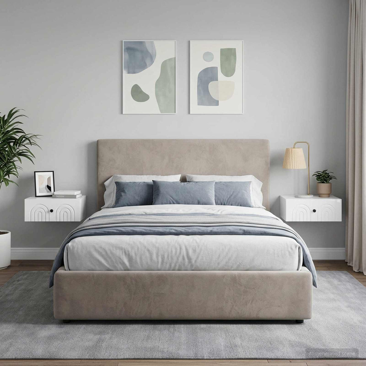 vidaXL Wall-Mounted Bedside Cabinet 49 x 34.5 x 20 cm