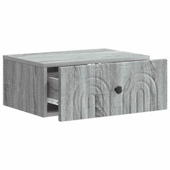 vidaXL Wall-Mounted Bedside Cabinet Grey Sonoma 49 x 34.5 x 20 cm 4