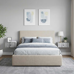 Wall-Mounted Bedside Cabinet in Grey Sonoma