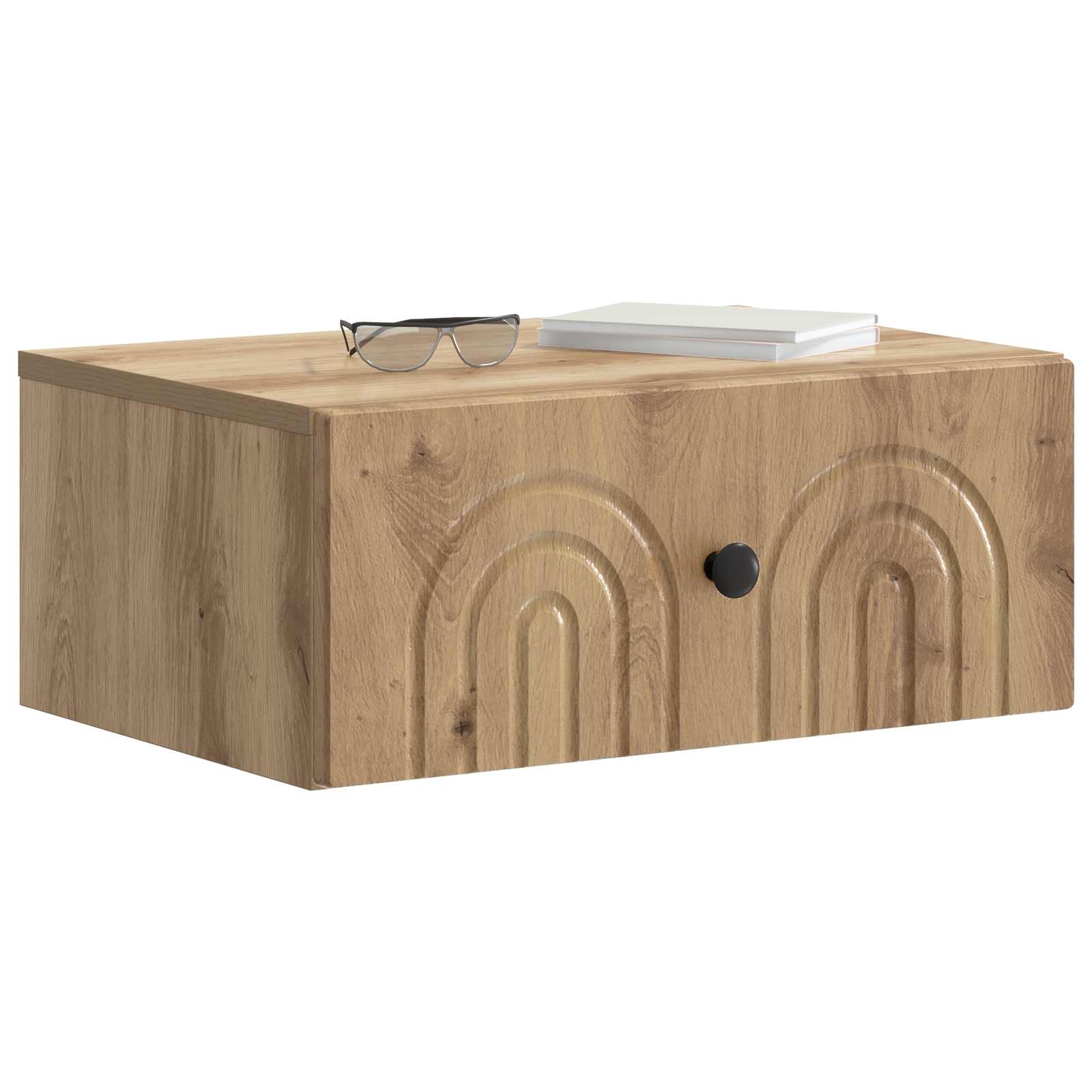 vidaXL Wall-Mounted Bedside Cabinet 2 pcs Artisan Oak 3