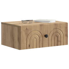 vidaXL Wall-Mounted Bedside Cabinet 2 pcs Artisan Oak 3