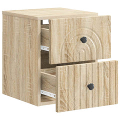 vidaXL Wall-Mounted Bedside Cabinet Sonoma Oak 33 x 34.5 x 40 cm 4