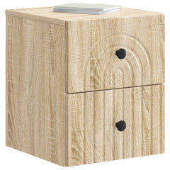 vidaXL Wall-Mounted Bedside Cabinet Sonoma Oak 33 x 34.5 x 40 cm 3