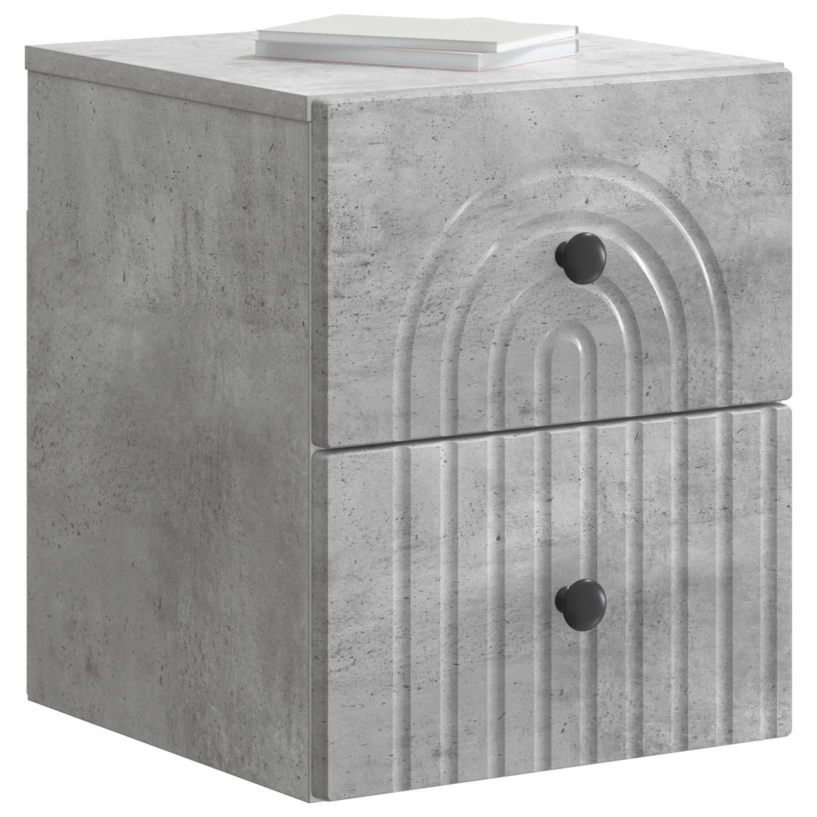 vidaXL Wall-Mounted Bedside Cabinet Concrete Grey 33 x 34.5 x 40 cm 3