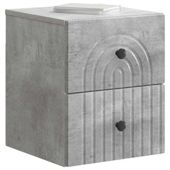 vidaXL Wall-Mounted Bedside Cabinet Concrete Grey 33 x 34.5 x 40 cm 3
