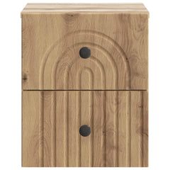 vidaXL Wall-Mounted Bedside Cabinet Artisan Oak 33 x 34.5 x 40 cm 5