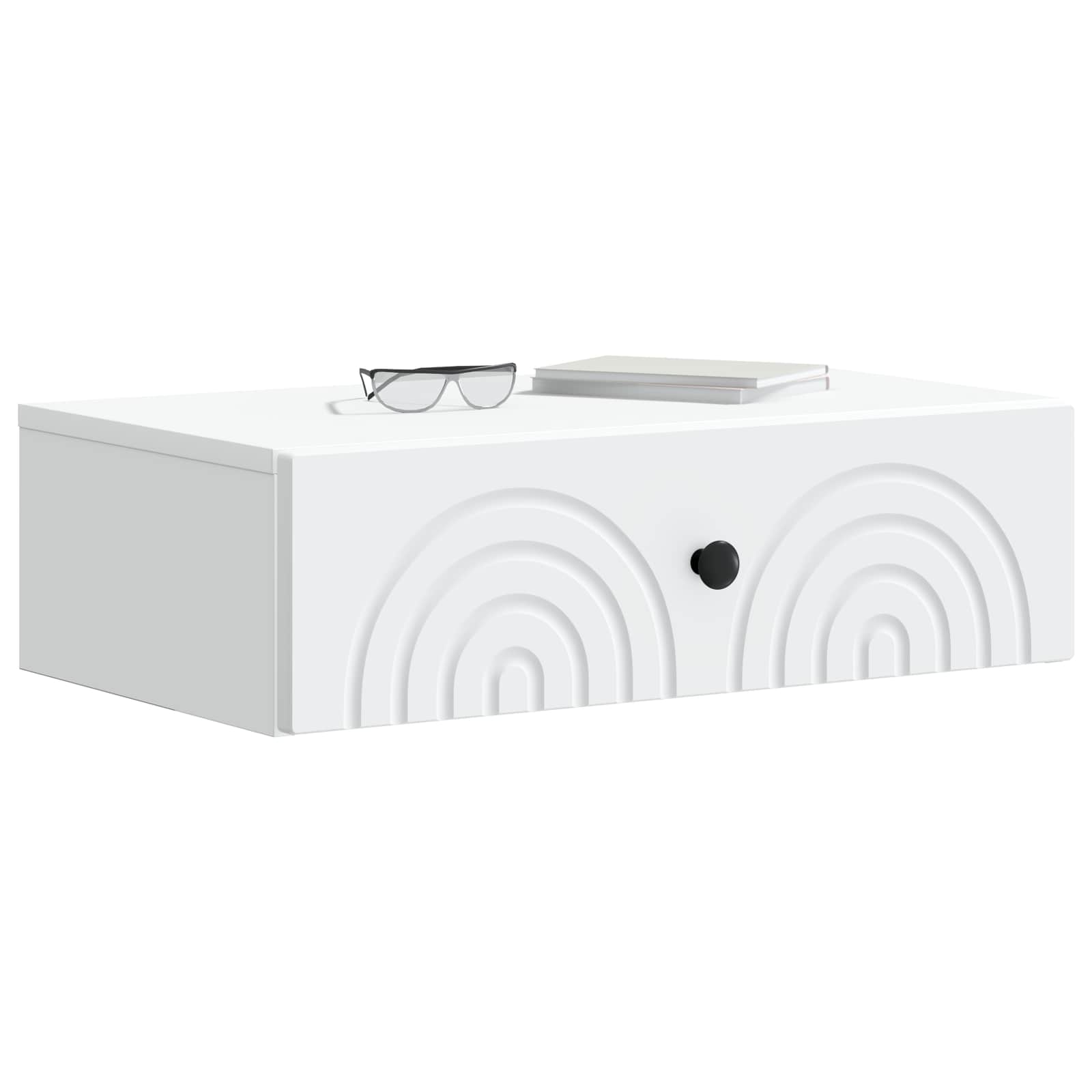 vidaXL Wall-Mounted Side Table White 59 x 34.5 x 17 cm Engineered Wood 3