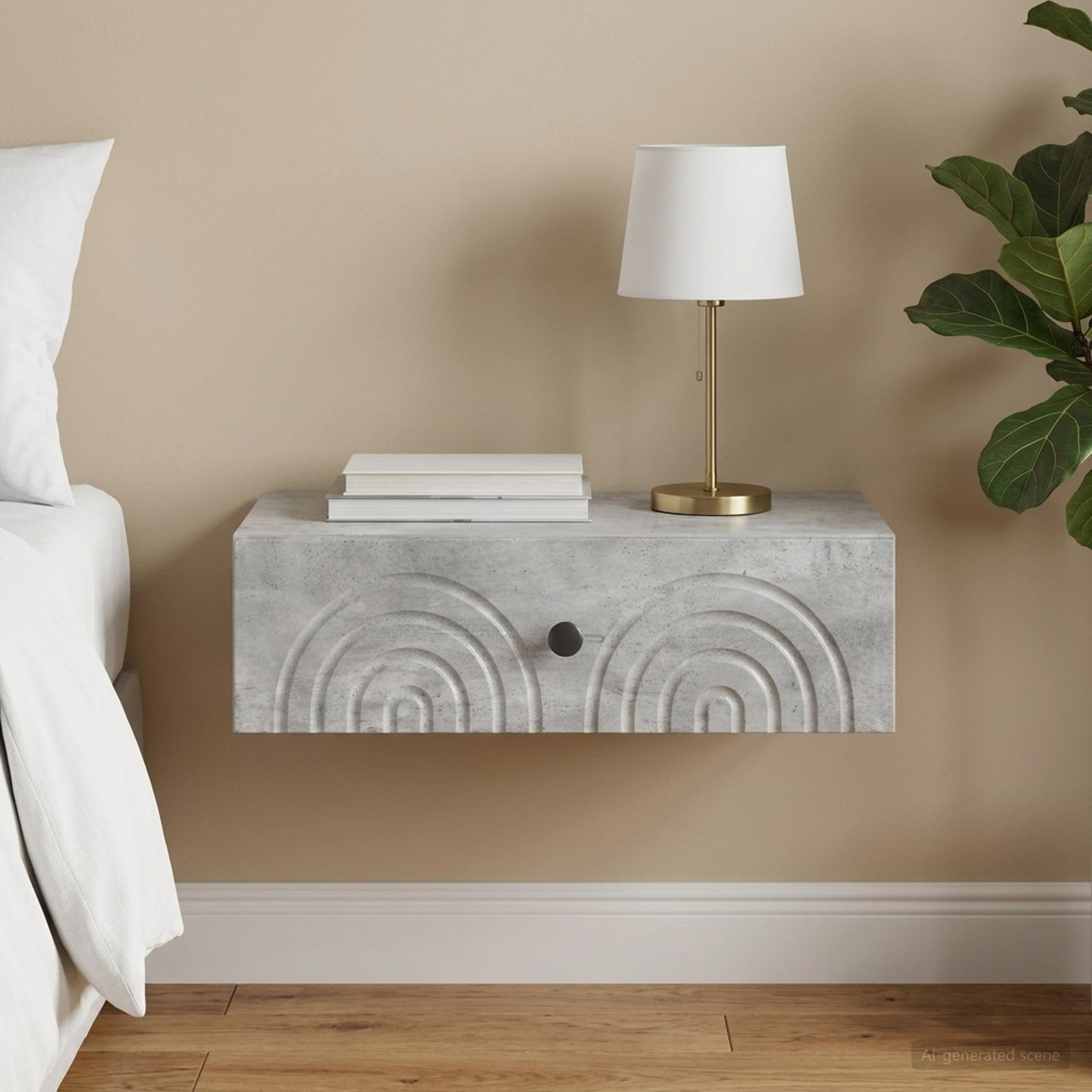 vidaXL Wall-Mounted Side Table 59 x 34.5 x 17 cm Engineered Wood 1