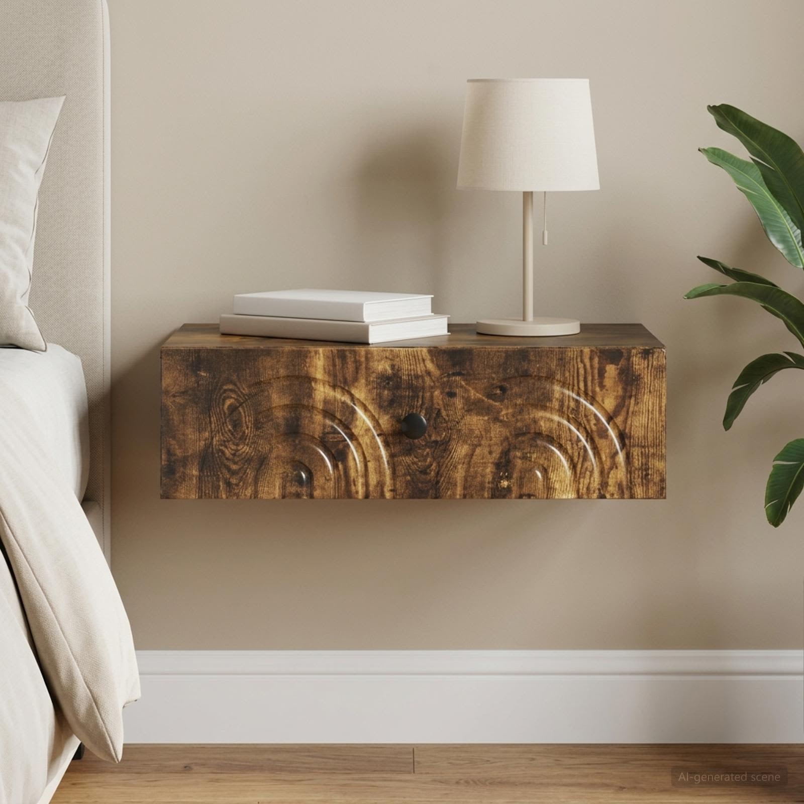 vidaXL Wall-Mounted Side Table 59 x 34.5 x 17 cm Engineered Wood 1